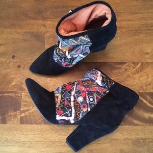 Anthropologie Howsty black suede boho boots 40